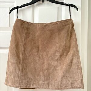 Blank NYC Real Leather Brown Mini Skirt